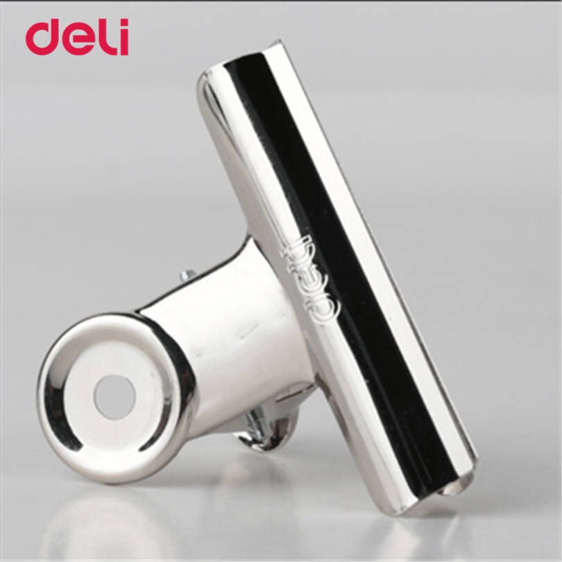 Metal Paper Binder Grip Deli Clips Normal Circule Shape Office Tool 64mm Size 6 Pcs A Set Standard Stainless Steel Silver Clips