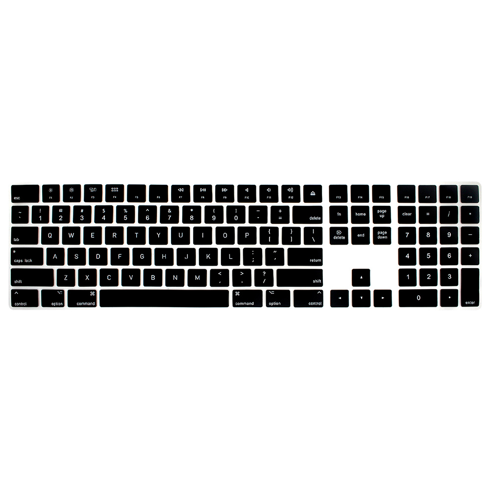 Magic Keyboard met Numeriek toetsen Siliconen Toetsenbord Cover Skin Voor Apple Magic Toetsenbord met Nummer Zone A1843: Black