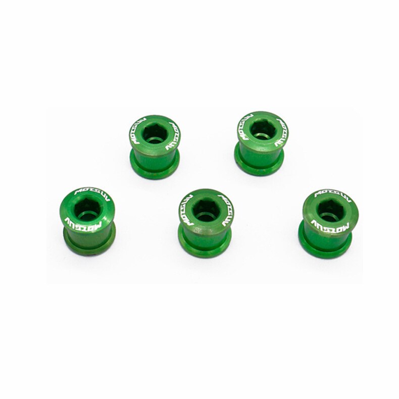 5Pcs Mtb Fiets Kettingwiel Schroeven Fietsen Kettingblad Wielbout Legering 7075 4.9Mm/6.4Mm Racefiets Disc schroeven Voor Crankstel Onderdelen: Green / 4.9mm