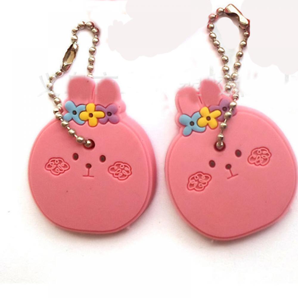 Cute Animal Soft Key Top Head Cover Chains Cap Keyring Phone Strap DIY Key Wallet: A