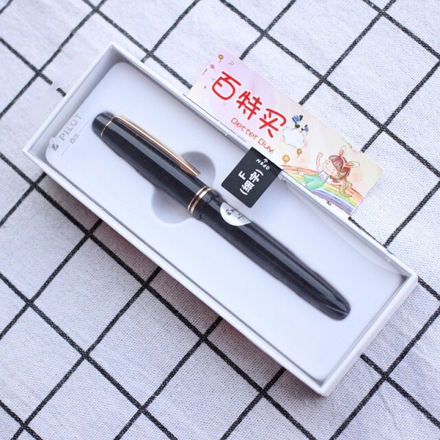 PILOT 78g 78g+ 22k golden Transparent color original Iridium fountain pen students practice calligraphy ef f m nib: Black / B