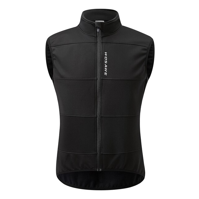 WOSAWE gilet da ciclismo invernale in mucchio termico da uomo nuovo giacca senza maniche antivento strada MTB bicicletta frangivento gilet caldo riflettente uomo: BO282-B / L