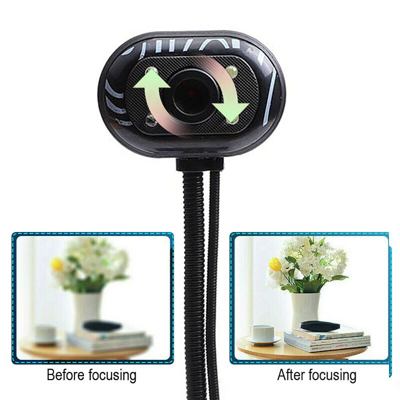 Câmera do computador do microfone do escritório de hd 480 p ajuste manualmente ajustável da câmera do foco para vários laptops, computadores e desktops