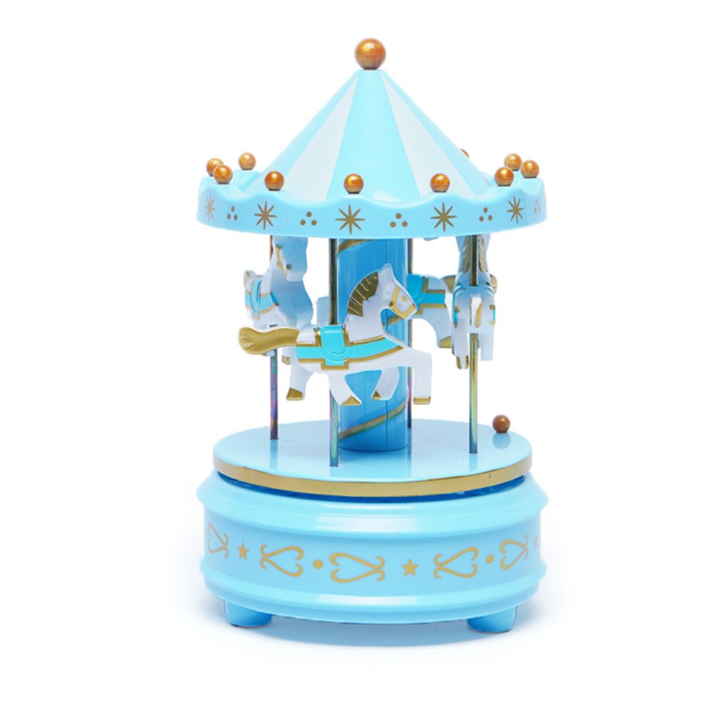 Carousel Music Box Melody Birthday Christmas Festival Musical for Children Kids DIN889: Blue
