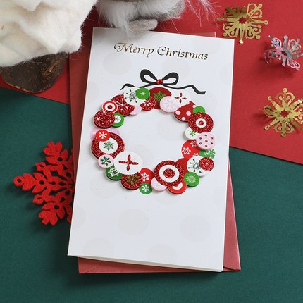 Eno hilsen julekort business julebesked kort handamde glitter glædelig julekort: 2001-08