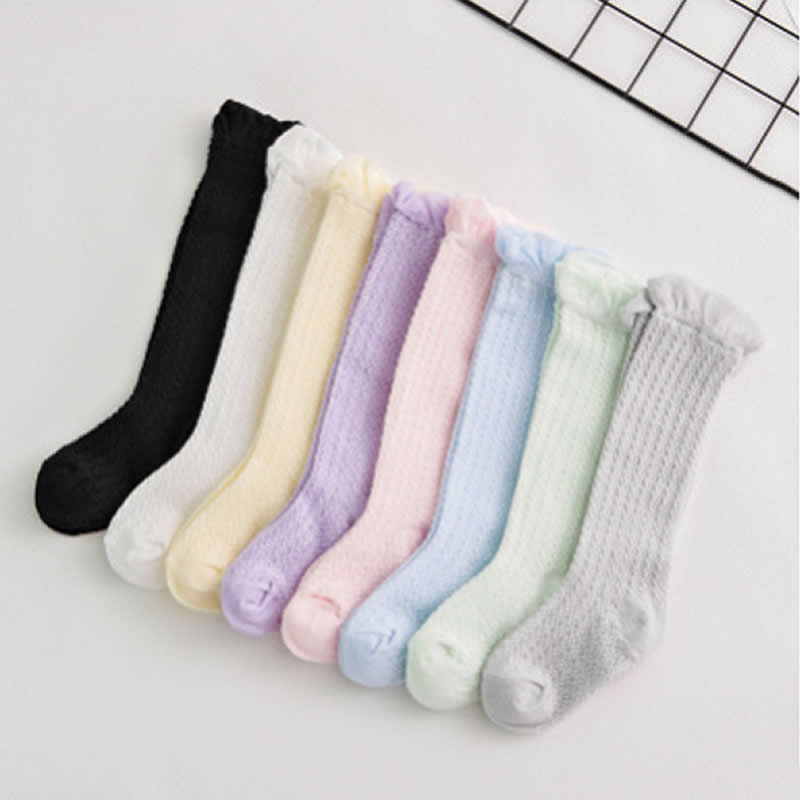 Babysokken kniehoge mesh kindersokken lange buis babysokken katoen peuter zomer holle ademende babysokken meisjes jongens