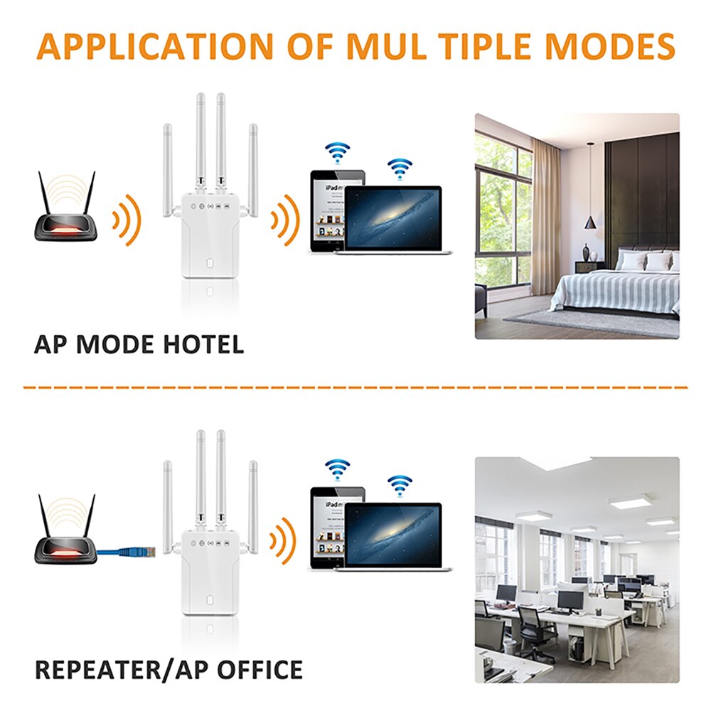 Tishric 2.4/5G Wifi Repeater Router Wifi Extender 1200Mbps Wifi Signaal Versterker Long Range Wifi Repeater Draadloze repeater