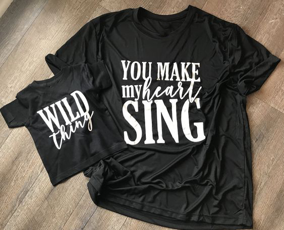 Wild Thing You Make My Heart Sing Daddy and Me Tshirt Summer Casual Short Sleeve Father Son Matching Shirts Father's Day TShirts
