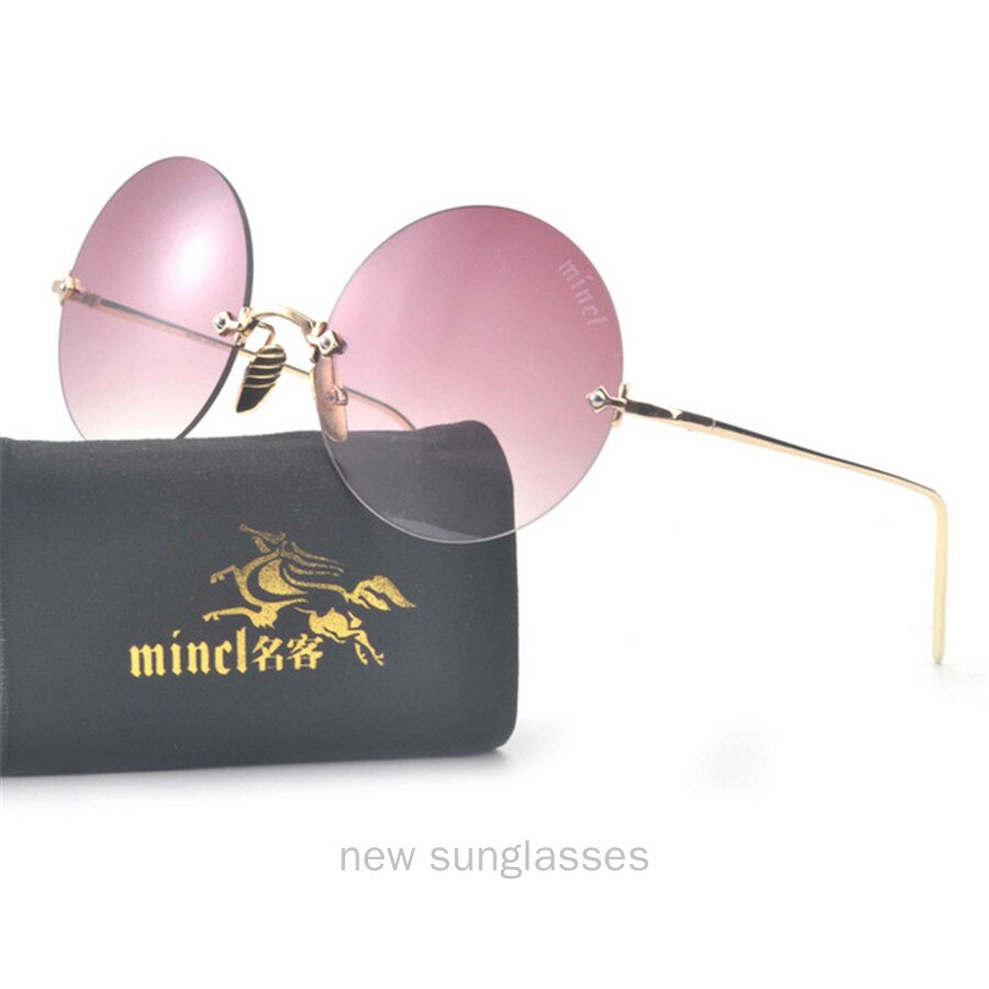 Gafas de sol redondas sin marco para mujer, de , de lujo, de , ópticamente transparentes, gafas de sol para hombres y mujeres, sombra NX