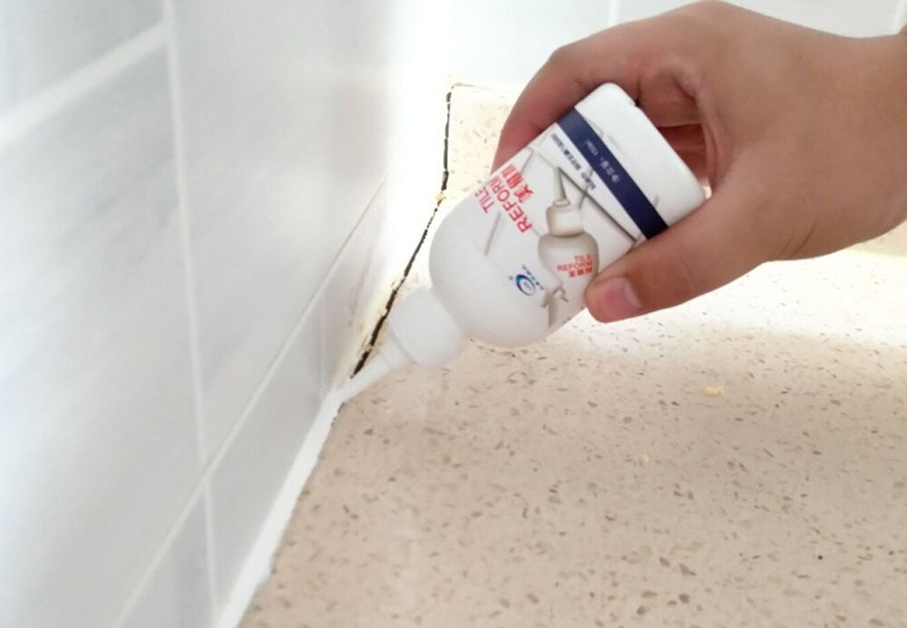 Tile Gap Refill Agent Moldproof Tile Reform Coating Mold Repair Glue Waterproof bright white tile gap filling agent Sealer#40