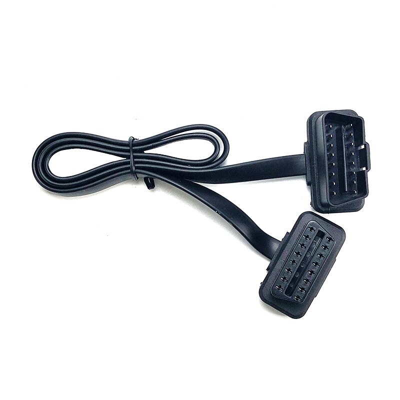 60Cm Obd2 Verlengkabel Platte Dunne Noodle Obd Adapter 16Pin Man-vrouw Auto Kabel Connector