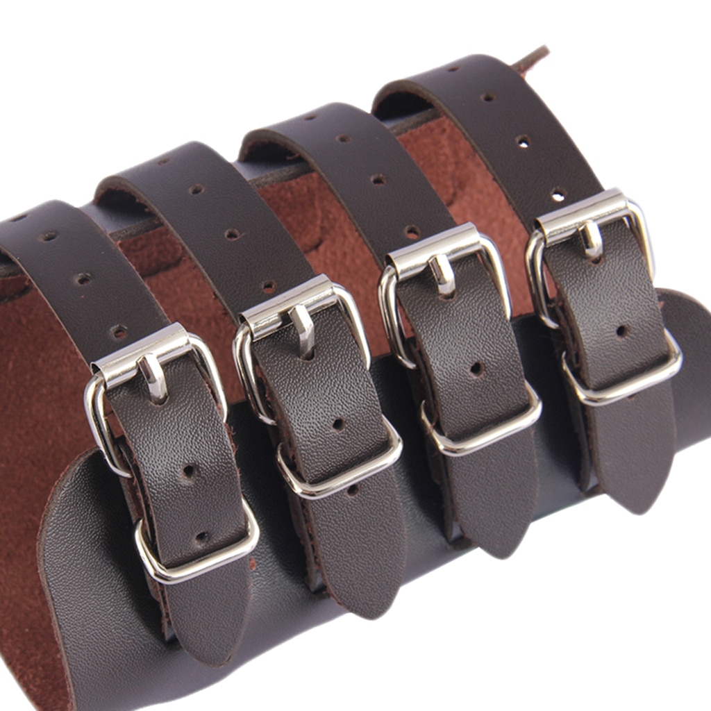 Brazalete de brazo Steampunk, pulsera duradera de cuero PU, protectores de brazo, brazalete Medieval, brazalete ajustable para hombres y mujeres