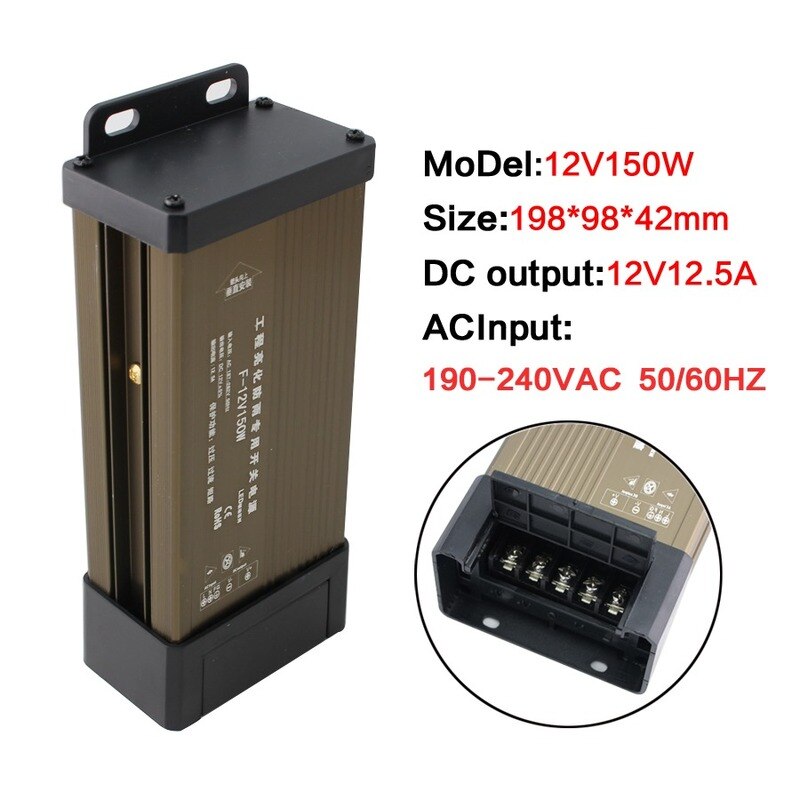 Ac dc transformatorer 220v to 12v 24v strömförsörjning matningstransformatorer 220v to 12v 24v strömförsörjning 12 24 v utomhus regntät