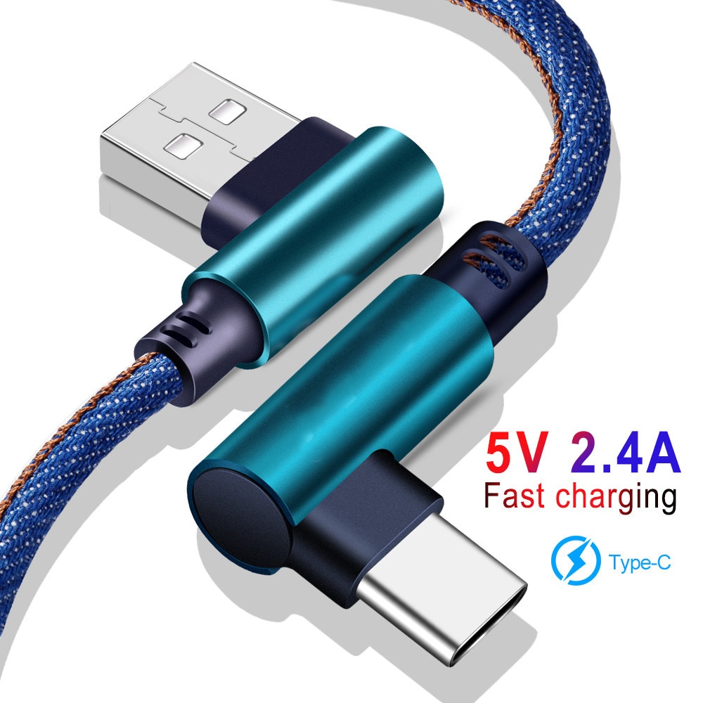 Usb タイプ C 90 度 1 メートル 2 メートル急速充電 usb c ケーブルタイプ c データコード充電器 usb-c サムスン S8 S9 注 9 8 Xiaomi mi8 mi6