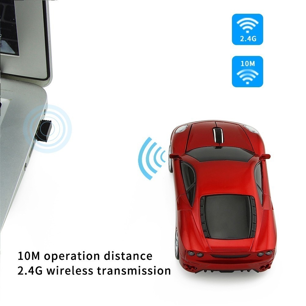 CHYI Wireless Car Mouse 2.4Ghz Ergonomic Optical Computer Mause Mini Portable 3d Cartoon Auto Gaming Maus Usb Mice For Laptop