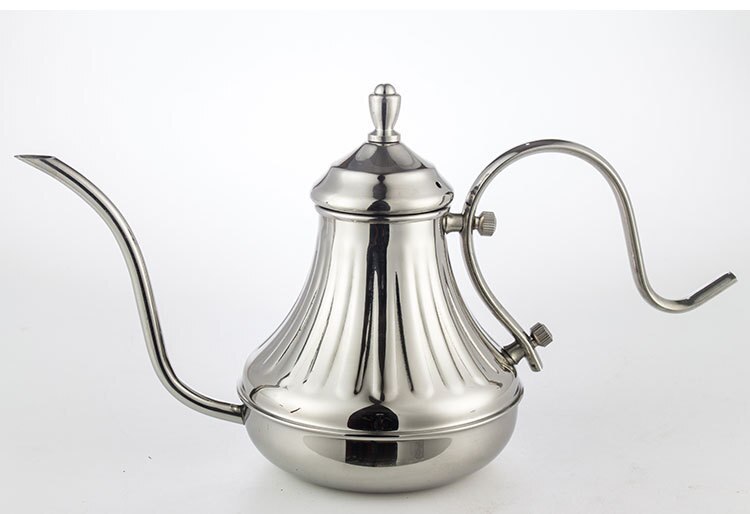 Royal Fine Mouth Gooseneck Coffee Pot Long Spout Pour Over Drip Coffee Kettle Bronze 304 Stainless Steel DIY Coffe Maker Teapot: 650ML silver