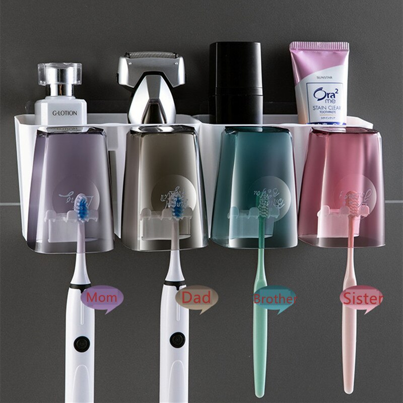 Home toothbrush rack hole-free bathroom wall-mount... – Grandado
