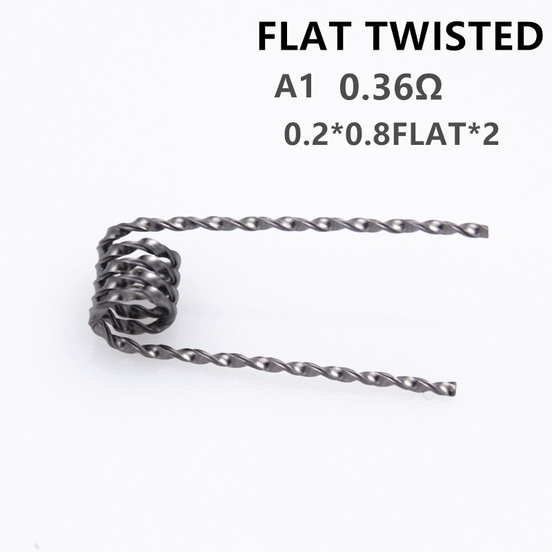 Glotech 50 pcs A1 316L Alien Tijger Gesmolten Clapton Premade Coils Hive Twisted Gemengde Twisted Prebuilt Coil voor DIY RDA RBA Verstuiver: FLAT TWISTED (A1)