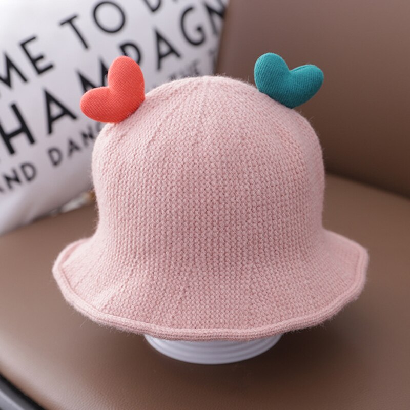 Sombrero de cuerno en forma de corazón para niños, sombreros tejidos, bonito sombrero para niños, de cumpleaños y T8: Rosa