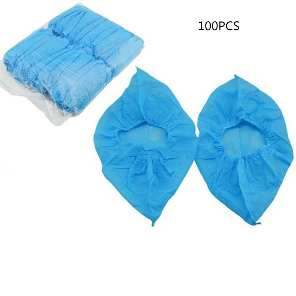 Non-woven Fabric Disposable Shoes Covers with Elastic Band Breathable Dust-proof Thickened Anti-slip Anti-static Shoe Covers: Default Title