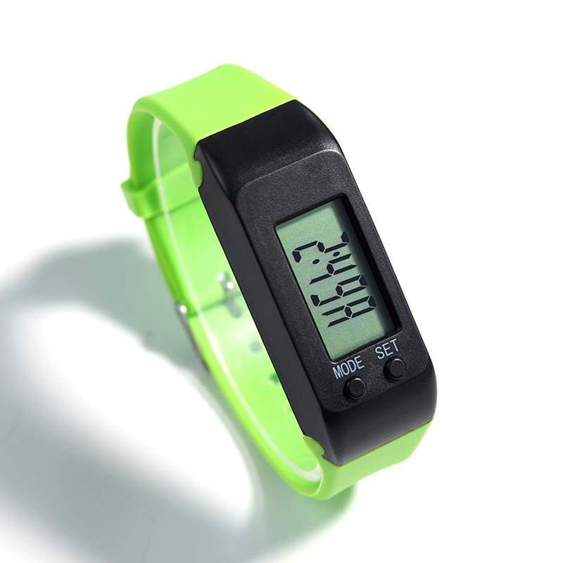 LCD Pedometer Digital Wristband Walking Running Distance Counter Outdoor Sports LCD Pedometer Digital Wristband AUG889: green