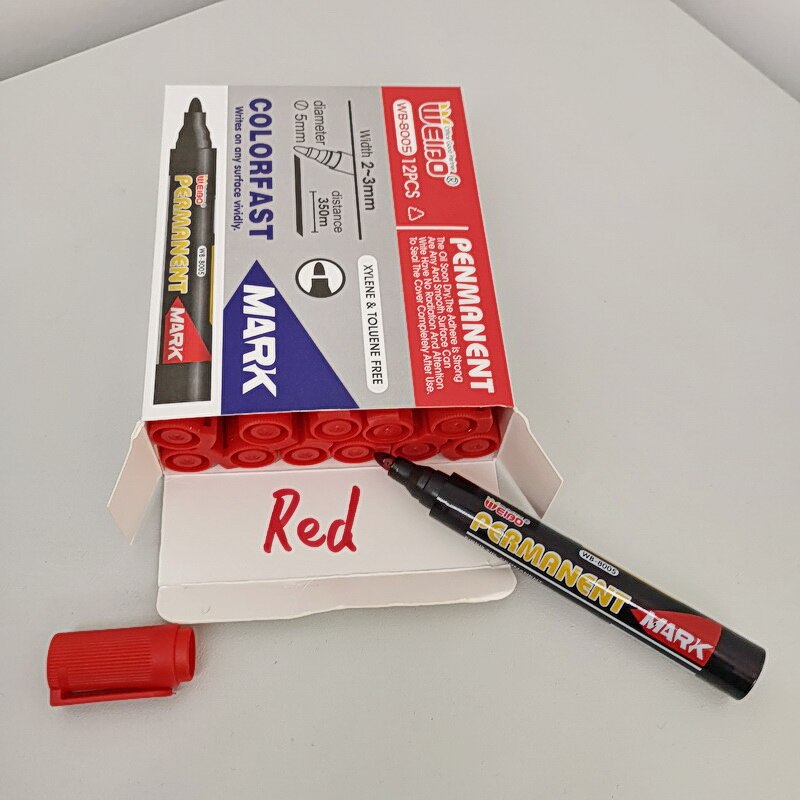 12 teile/satz verrotten dauerhaft Öl Marker Stift Zeichen Stifte für Papier Metall Glas Kennzeichnung Stift Büro Schule Liefert Große Kapazität stift