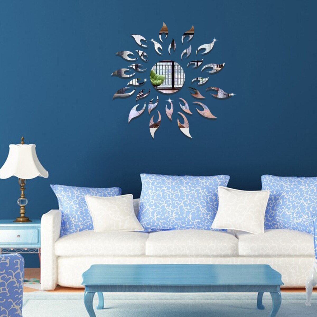 Silver DIY Acrylic Mirror Wall Stickers Love Hearts For Living Room Bedroom Home Decals DIY Acrylic Decoration Wall Stickers: 96813