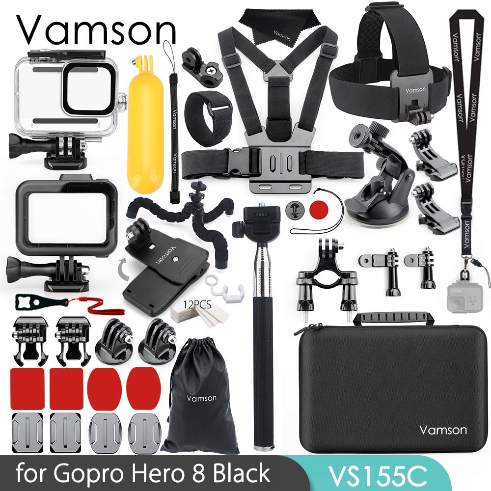 Vamson Waterproof Housing Case Protective Cover for Gopro Hero 8 Black Accessories Kit Mount for Go Pro 8 Action Camera VS155: VS155C