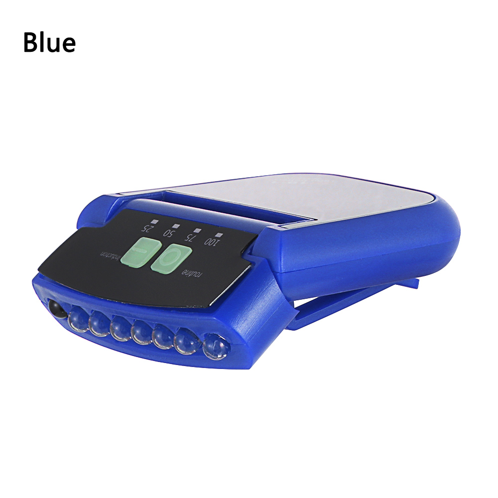 Bärbar 6 led usb uppladdningsbar klämma på hattsensor roterbar pannlampa vattentät  ip64 strålkastare utomhus stark ficklampa: Blå