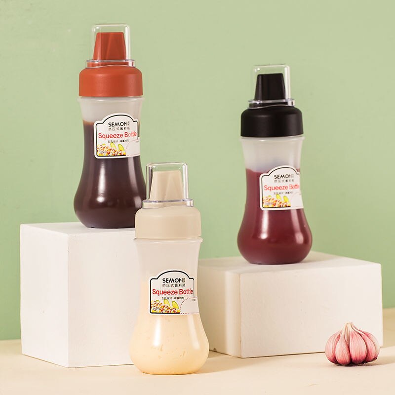 Plastic Condiment Squeeze Bottles For Ketchup Mustard Mayo Sauces Olive Oil Bottles Kitchen Gadget