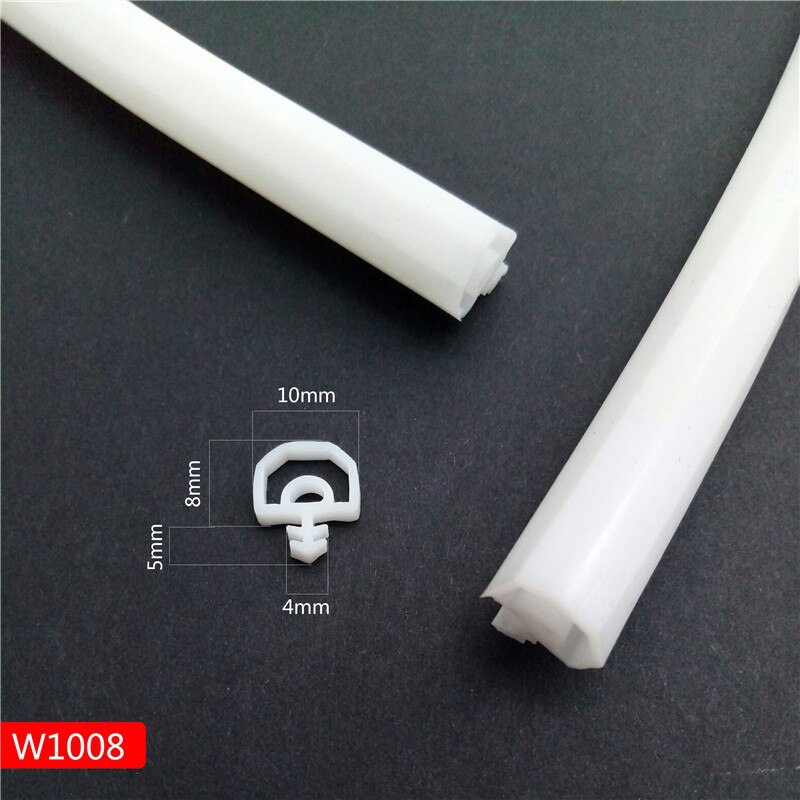 Bande de porte scellée en caoutchouc de silicium | Caoutchouc de silicium, insonorisée, bande de porte, porte/fenêtre, type fente scellée, carré, premium: White 10x8mm