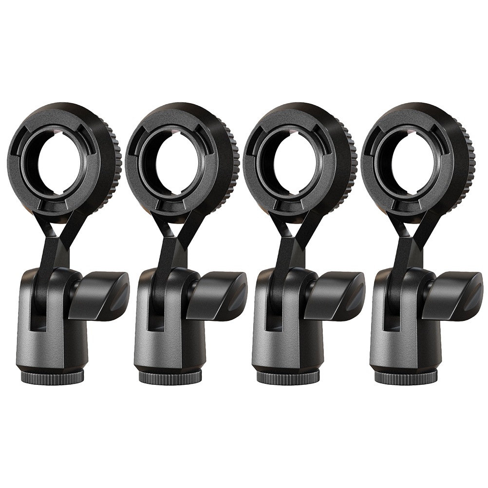 Soporte de micrófono Universal con Clip, abrazadera de micrófono de rotación ajustable para micrófonos, accesorios portátiles de Audio y vídeo, 4 Uds.: Default Title