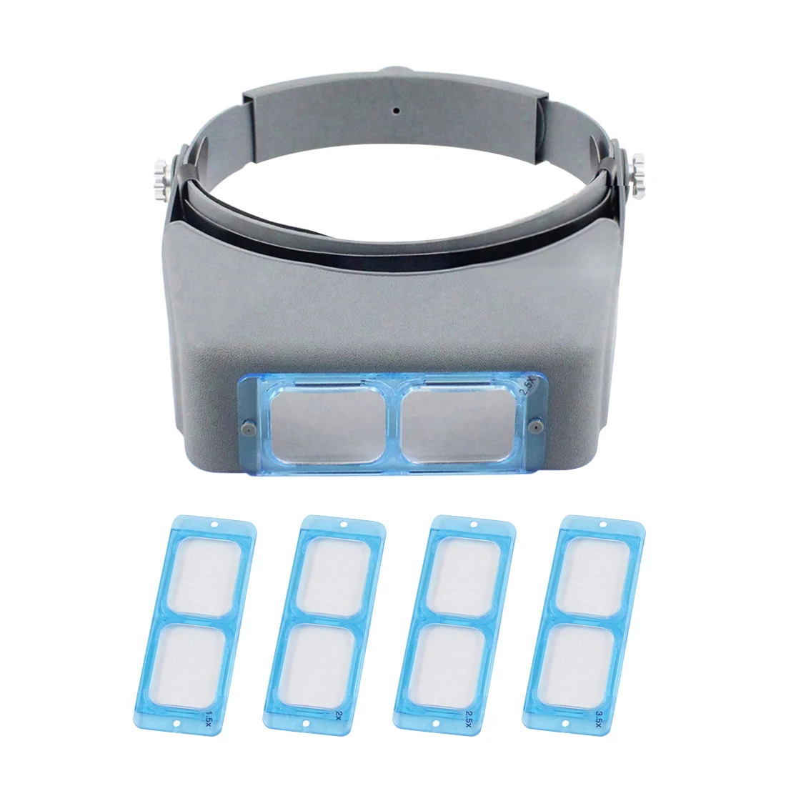 Hoofd Dragen Vergrootglas Loupe 4 Vergrotingen Bril Dubbele Lens Head-Gemonteerde Hoofdband Reading Vergrootglas