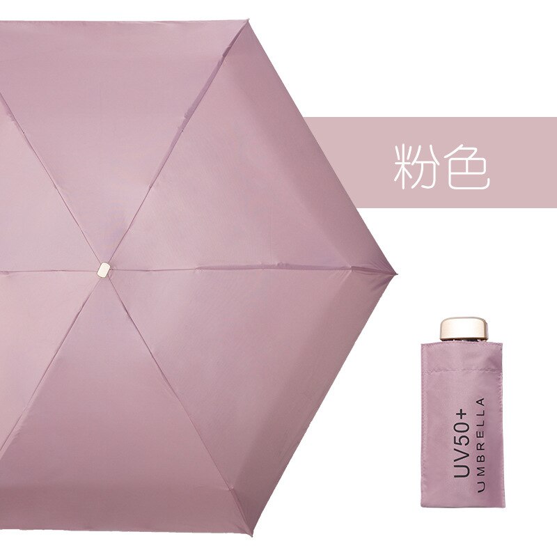 mini ombrello da viaggio pieghevole antivento protezione solare e pioggia per esterni ombrelli tascabili portatili compatti per donna uomo bambini: rosa