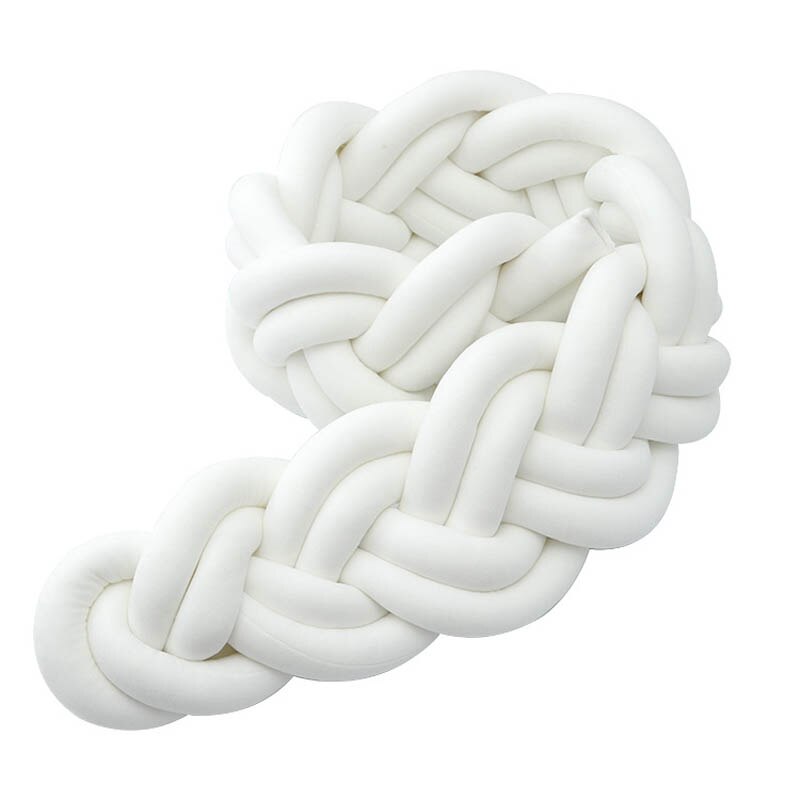1.5M Geknoopt Twist Touw Handgemaakte Barrière Braid Knot Kwekerij Voor Kind Wieg Hek Cot Rail: white