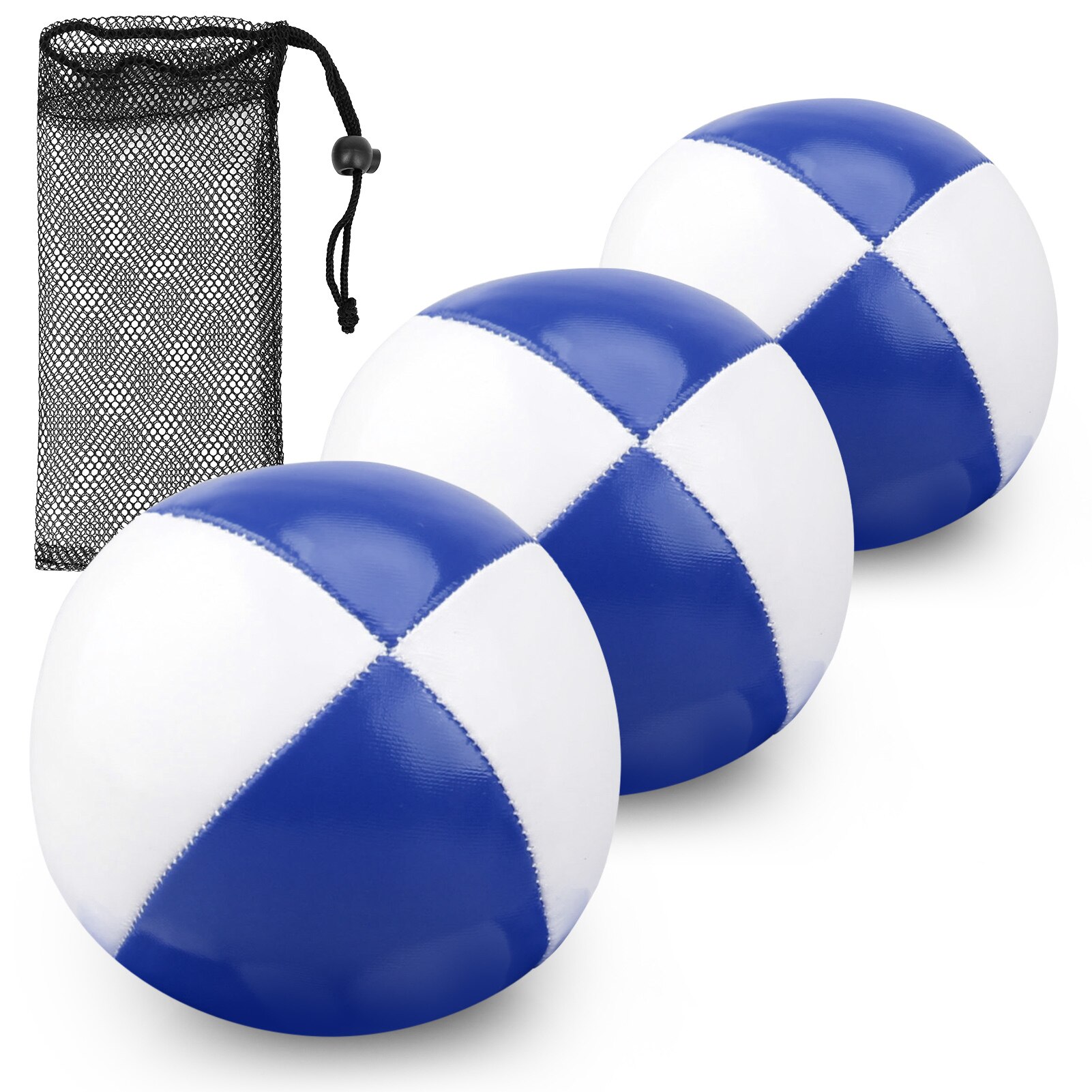 3pcs Set Juggling Balls 65mm PU Stuffed Balls Juggling Set for Kids Beginners Home Office Fitness Equipment: Blue