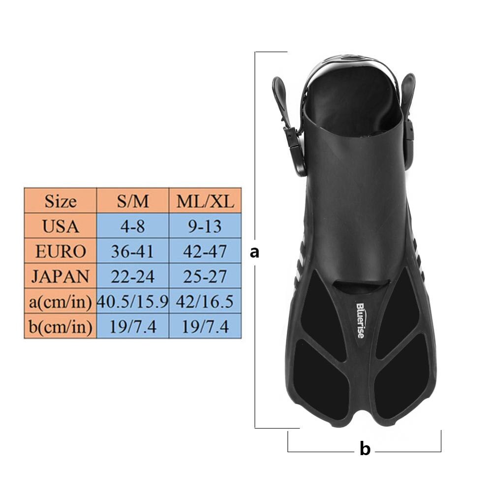 BR BLUERISE Flippers Water Sport Swimming Fins Snorkel Neoprene Anti-slip Swim Shoe Scuba Swimming Diving Fins For Adults