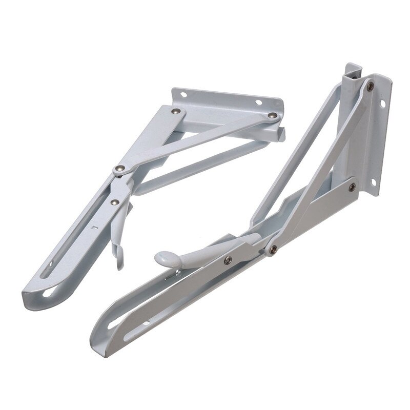 2Pcs Triangular Folding Suporte Suporte Suporte de Prateleira de Dobramento da Tabela Do Banco De Captura de Liberação de Metal Casa