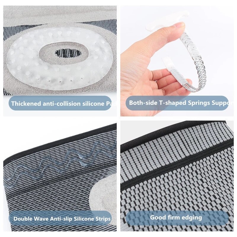 Rodilleras deportivas de silicona de punto, Protector de compresión, almohadilla de Gel anticolisión, largo, 1 ud.,