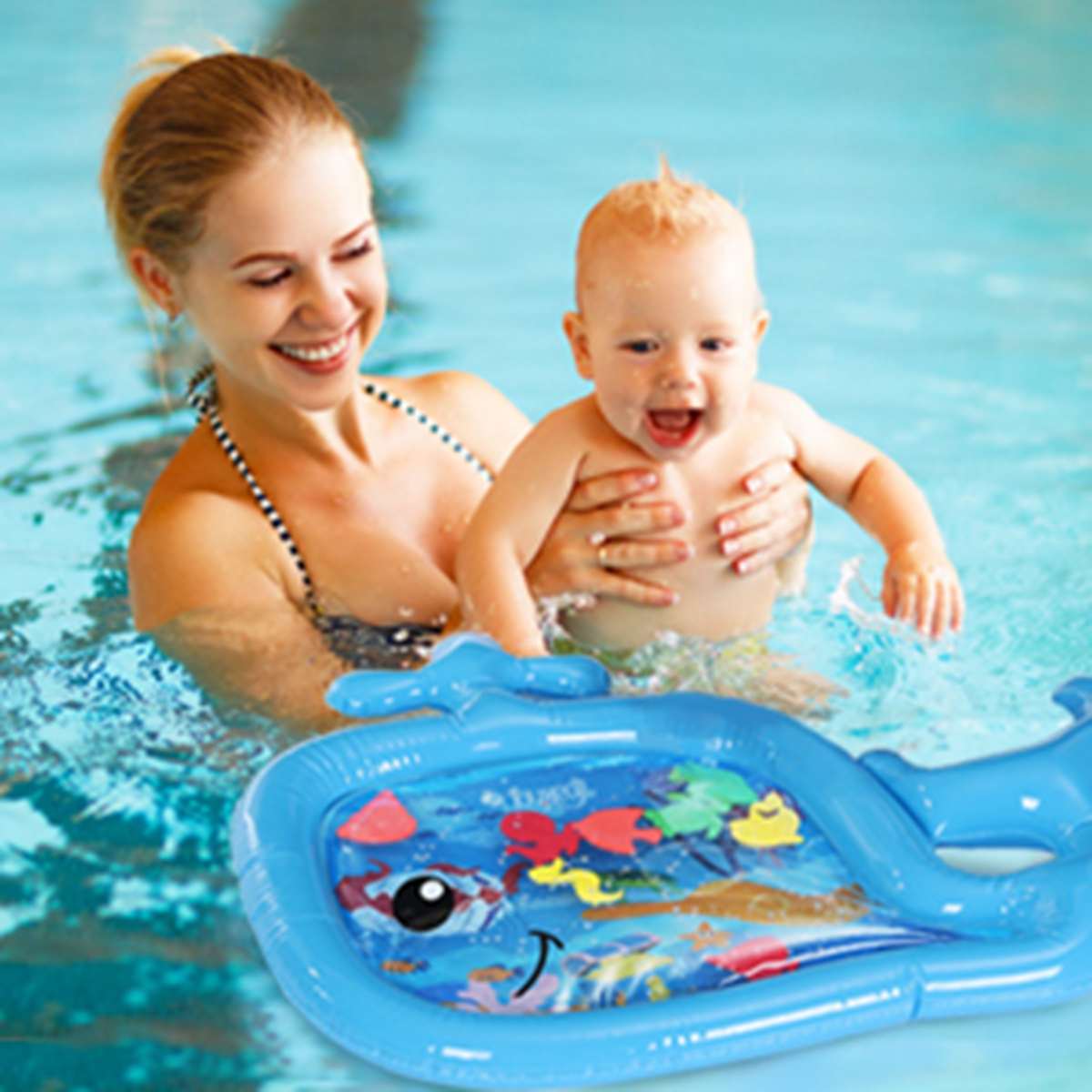 Baby Water Play Mat Inflatable Toys Kids PVC Children&#39;s Mat Fun Activity Play Center Activity Game for 3-9 Months Baby