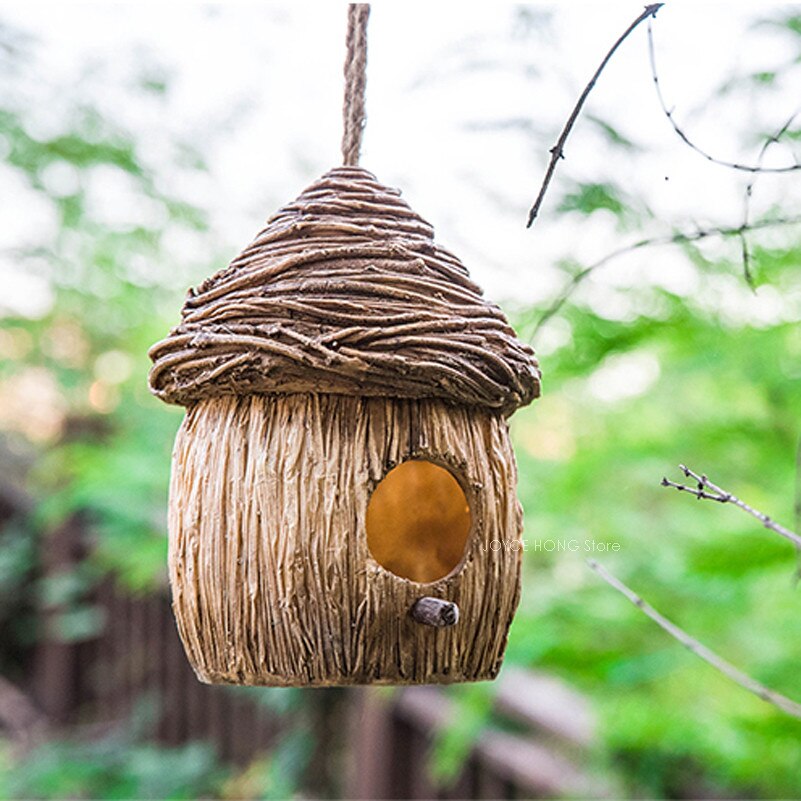 Birdhouse Gardening Decor Outdoor Hanging Birds House Birds Nest for Garden Courtyard Decoration: D