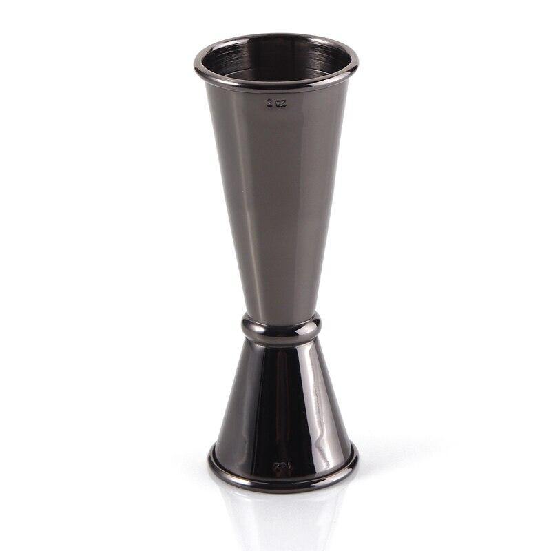Premium Greenhill Double End Cocktail Jigger, 25/50 ml &amp; 1/2 oz with Inside Markings, 18/8 Stainless Steel Barware: 1-2oz Black