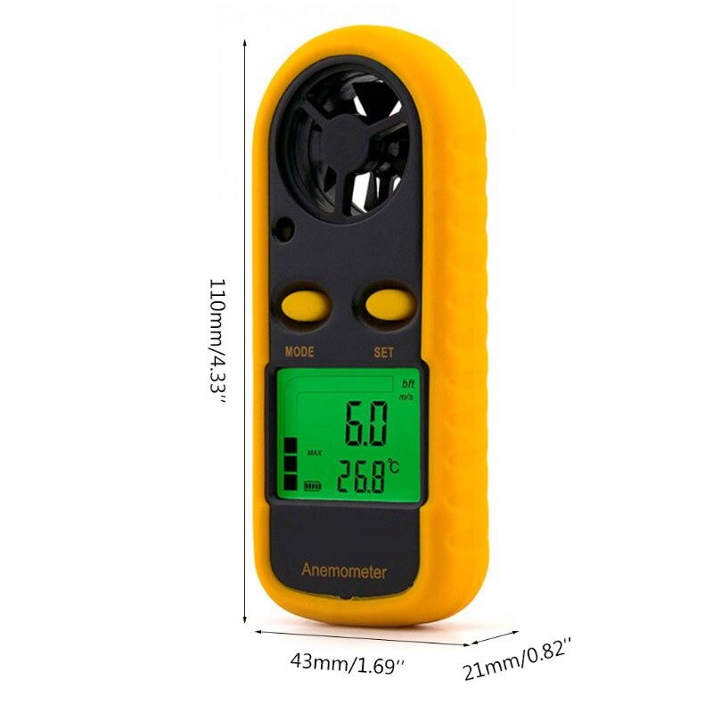 Digitales Anemometer, PM6252A Multifunktionales Windmessgerät mit LCD Display für Windsurfen Drachenfliegen Surfing