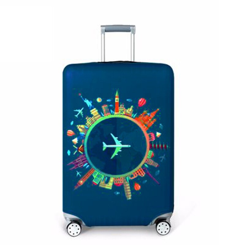 Luggage Cover - Elastic Travel Suitcase Protector - Fits 18"-32" Suitcases - Polyester: Tour around / XL