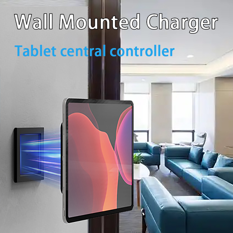 Wandgemonteerde tablethouder Draadloze oplader Magnetische beugel Type-C USBC voor Android iPad Home Centrale bedieningspaneelaccessoires