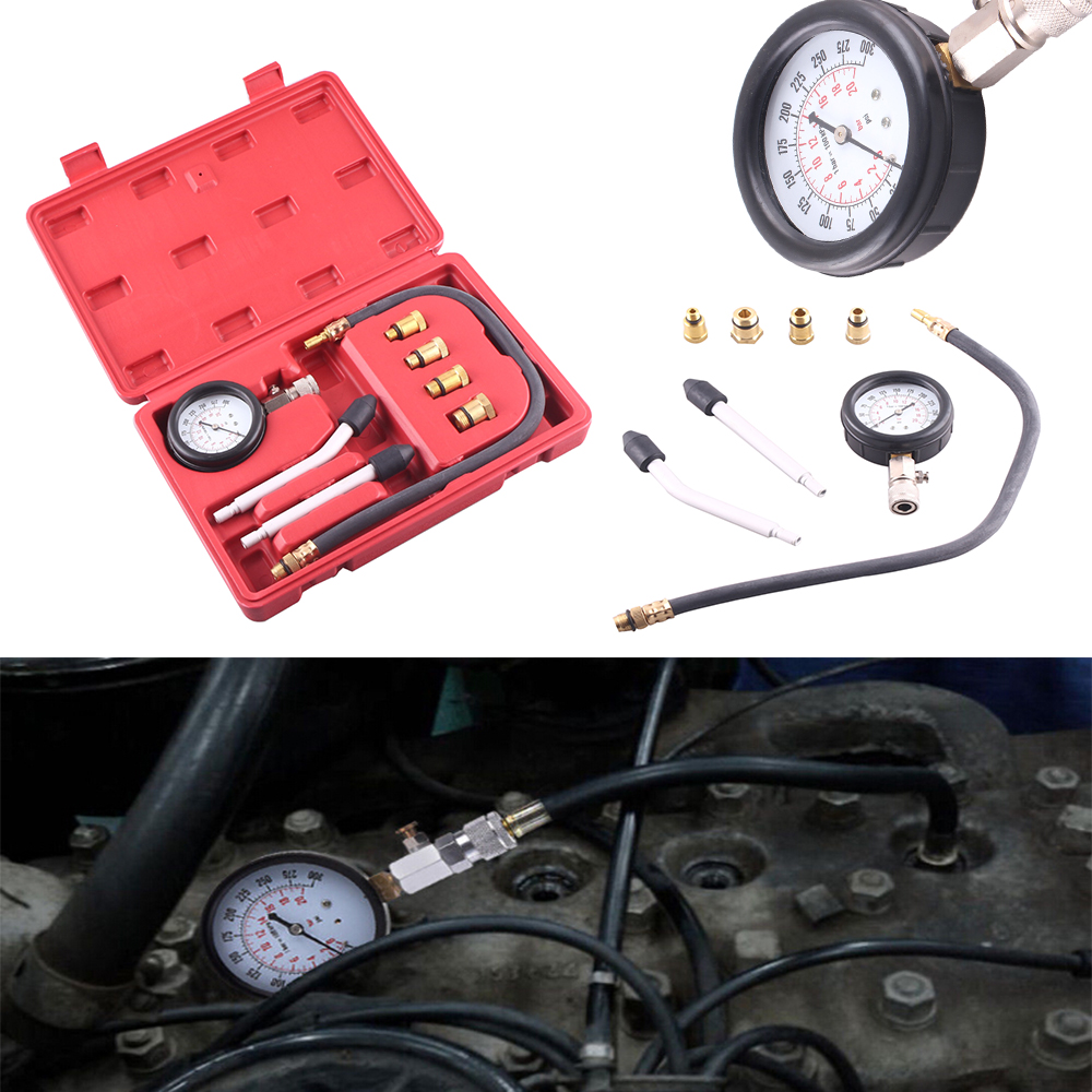 Autodiagnostiikka auton suorituskyky bensiini kaasumoottori sylinteri kompressori mittari mittari koepaine puristustesteri 8 kpl / sarja