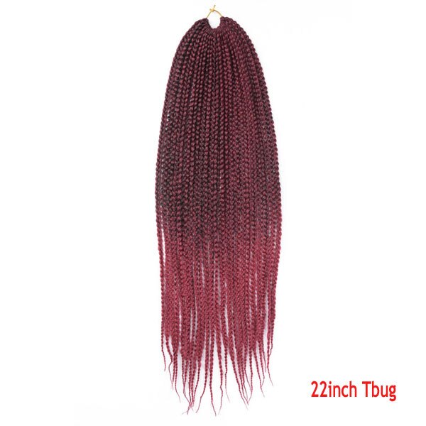 Ombre Crochet Hair Box Braids Synthetic Long Rainbow Pink Braiding Hair 22Strands Crochet Hair for African Braids: 15