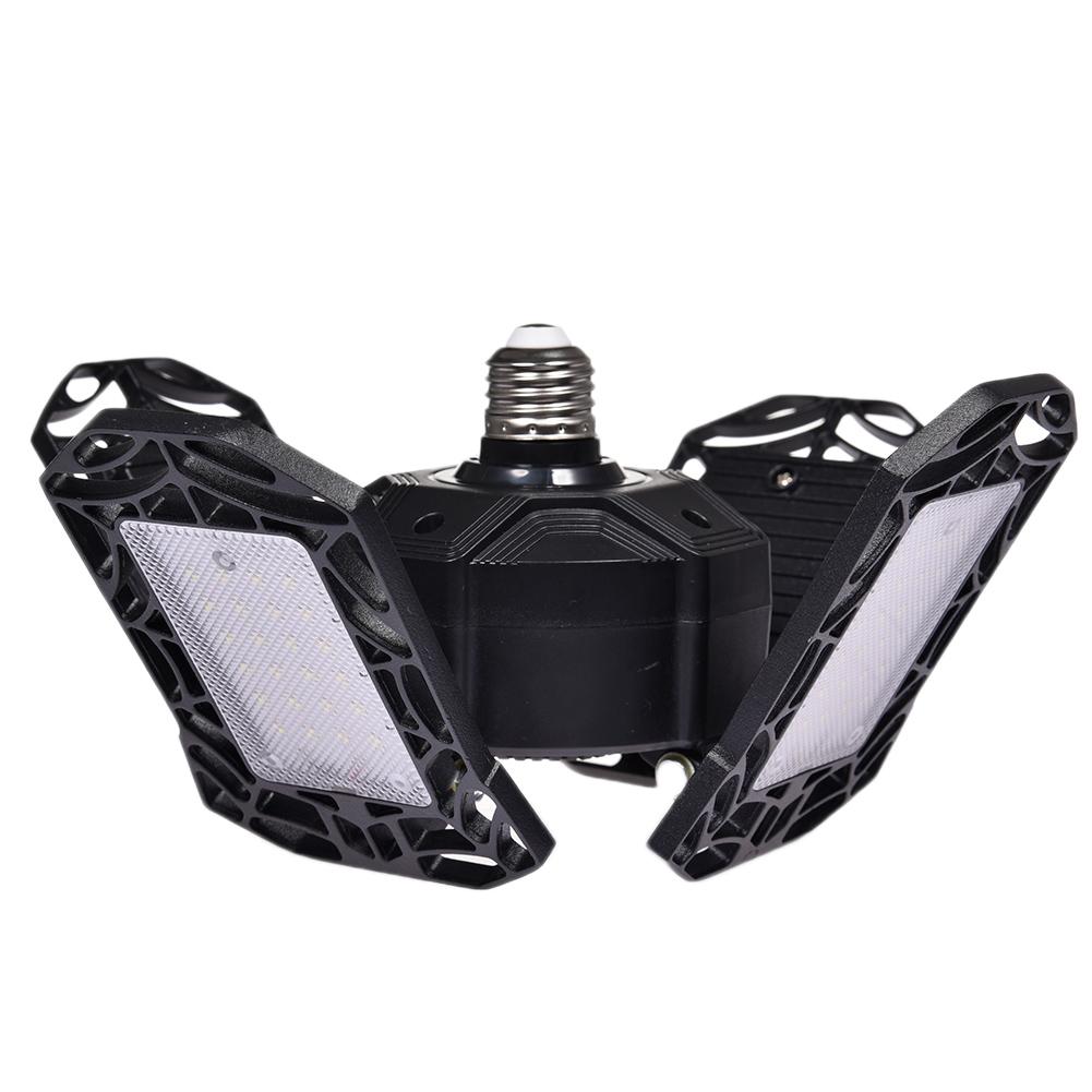 E27 4 Panel LED Garage Lighting Foldable AC85-265V 120W 96LED Deformable Garage Ceiling Light 12000LM 6000-6500K for parking lot