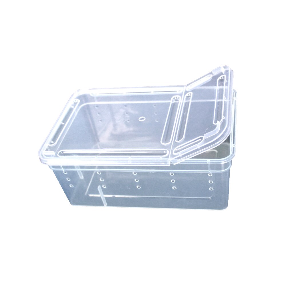 for Habitat lizard insect Amphibian Frog Spider 19*12.5*7.5CM Plastic Small Reptile Pets Feeding Cage Box