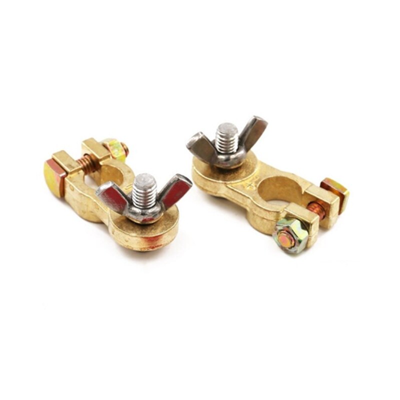 A Pair Of High Brand Battery Clamp Battery Connector Pure Copper Butterfly Nut Battery Clamp Battery Clamp: A pair